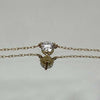 Round natural Diamond, Dainty Station Necklace