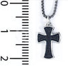 Stainless Cross with Black Simulated Diamonds