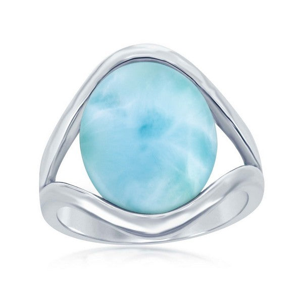 Triple Stone Larimar Ring – Silver Eagle Gallery