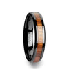 ACACIA Koa Wood Inlaid Black Ceramic Ring