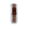 KRAFT Walnut Wood Inlay Beveled Edges Titanium Wedding Ring