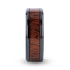 DOMINICA Black Titanium Band with Exotic Mahogany Hard Wood