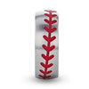 DIMAGGIO Titanium Brushed Ring with Red Stitching Pattern