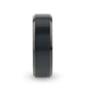 VELVET Flat Brushed Black Titanium Ring With YG Plating Interior