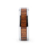 TECTON Teak Wood Inlaid Titanium Ring With Beveled Edges