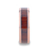 DYLAN RG Koa Wood Inlaid Tungsten Band With Polished Edges