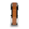 BRUNSWICK Tungsten Ring with Bevels & Cherry Wood Inlay