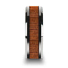 CONGO Tungsten Band with Bevels and African Sapele Wood Inlay