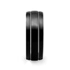 ECLIPSE Black Tungsten Ring with Polished Offset Grooves