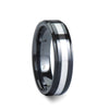 HELSINKI Raised Black Ceramic with Tungsten Inlay Ring