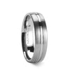 BOSS Tungsten Carbide Ring with Center Groove & Brush Finish