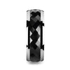 HICKOK Polished Diamond Black Ceramic Ring with Beveled Edges