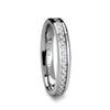 ULTIMUS Tungsten Carbide Ring with Beveled White Carbon Fiber