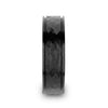 JOINER Hammered Finish Center Black Tungsten Carbide Band