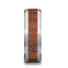 BODHI Polished Finish Beveled Edges Band with Orange Inlay