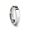 LINCOLN White Tungsten Wedding Band with Beveled Edges