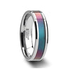 STINGRAY Tungsten Ring with Blue/Purple Color Changing Inlay