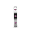 DIANA Domed White Tungsten Band with 3 Pink Sapphires