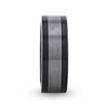 ENDAST Ceramic Inlay Black Tungsten Band With Flat Edges